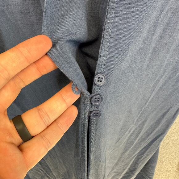 Cable & Gauge Sweater Medium Blue Viscose Blend Cowl Neck Long Sleeve Pullover - Picture 5 of 16